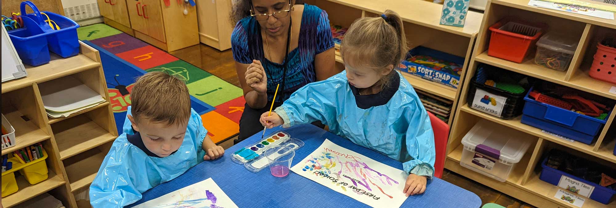 Children Painting at LaMonte School 